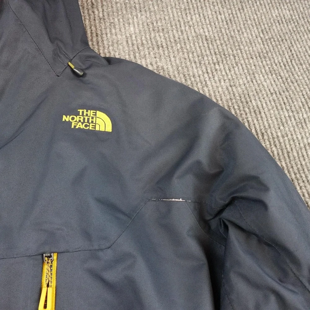 The North Face DryVent Jacket Mens Large Blue Yellow Hooded Triclimate Shell